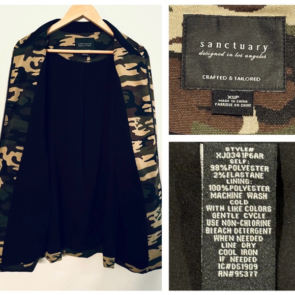 women’s SANCTUARY camouflage / camo jacket - sz XS petite - Picture 2 of 3